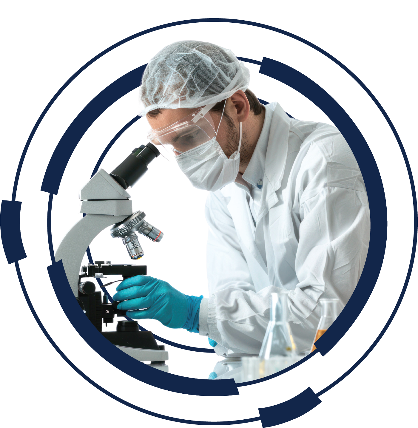 Scientist in lab testing genetic material